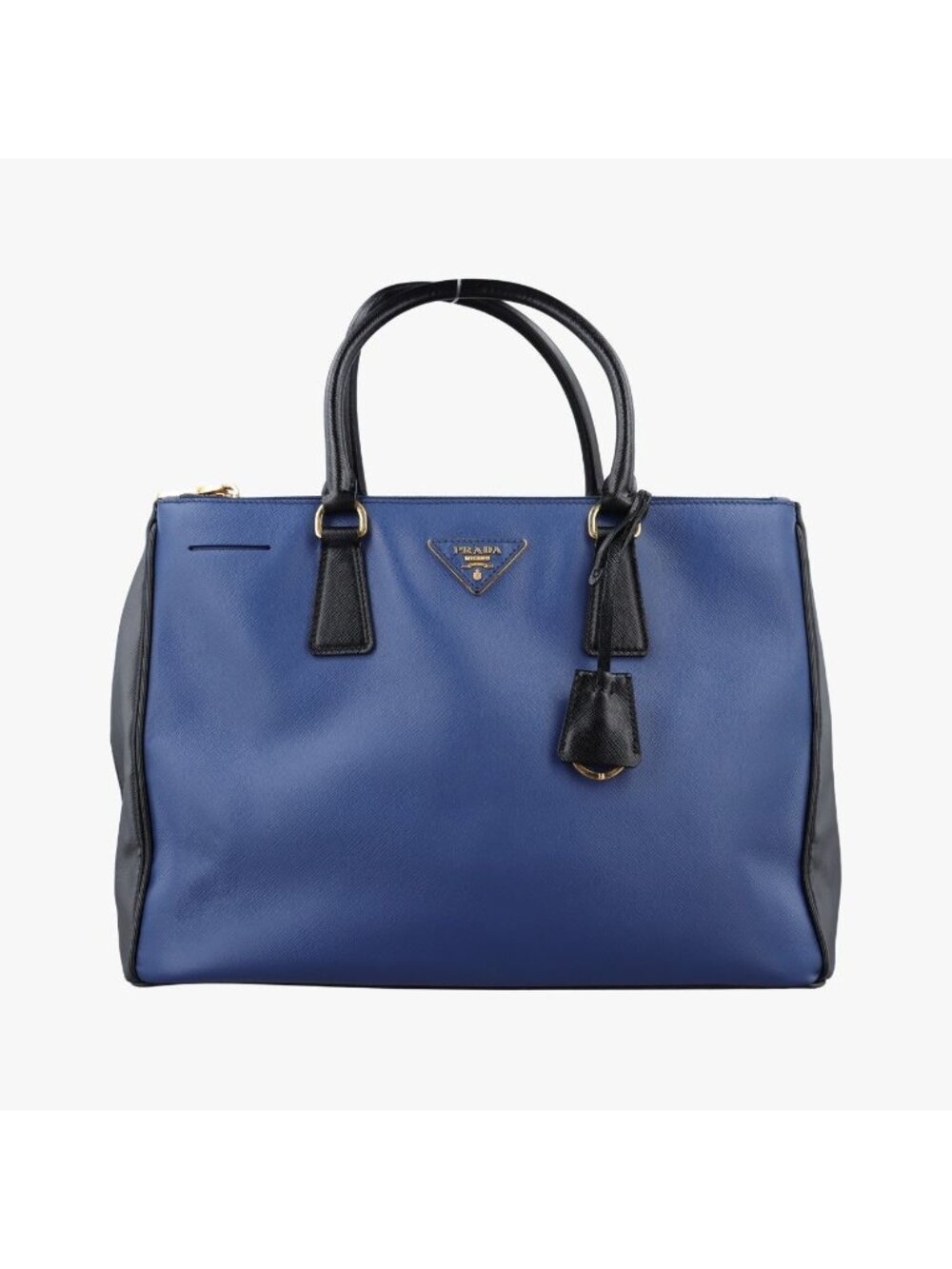 Prada Galleria Blue Black Saffiano Leather